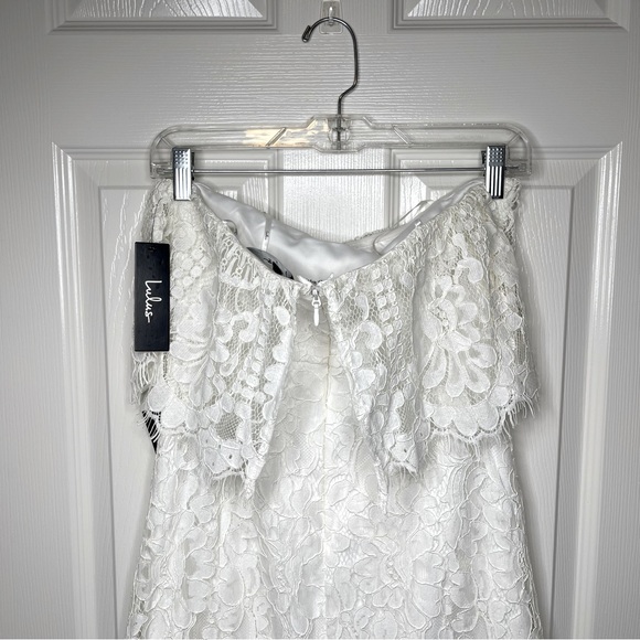 Lulu’s Delia White Lace Strapless Midi Dress size Medium - Picture 13 of 16